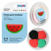 Dohe Coleccion Cute Fruit Pasta para Modelar Sandia - Ligera y Flexible - Apto para Niños de 3 a 5 Años