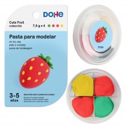 Dohe Coleccion Cute Fruit Pasta para Modelar Fresa - Ligera y Flexible - Apto para Niños de 3 a 5 Años