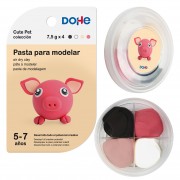 Dohe Coleccion Cute Pet Pasta para Modelar Cerdo - Ligera y Flexible - Apto para Niños de 5 a 7 Años