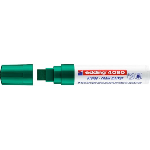 Edding 4090 Rotulador de Tiza Liquida - Punta Biselada - Trazo entre 4 y 15mm - Olor Neutro - Color Verde