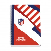 Dohe Atletico de Madrid Coraje y Corazon Cuaderno Espiral Tapa Rigida - Tamaño Folio de 80 Hojas 90gr - Hojas con Cuadricula 4