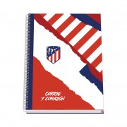 Dohe Atletico de Madrid Coraje y Corazon Cuaderno Espiral con Cubierta en Carton Forrado - Tamaño A4 de 100 Hojas 90gr - Hojas