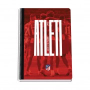 Dohe Atletico de Madrid Atleti Cuaderno Espiral Tapa Rigida - Tamaño Folio de 80 Hojas 90gr - Hojas con Cuadricula 4mm