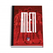 Dohe Atletico de Madrid Atleti Cuaderno Espiral con Cubierta en Carton Forrado - Tamaño A4 de 100 Hojas 90gr - Hojas Microperf
