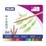 Milan Pack de 24 Lapices Hexagonales de Colores - Mina gruesa 3.5mm - Trazo Uniforme - Resistente a la Rotura - Colores Surtido