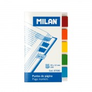 Milan Bloc de 100 Puntos de Pagina de Colores - Parte Transparente Adhesiva - Plastico - Removibles - Medidas 45mm x 12mm - Col