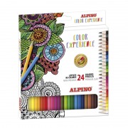 Alpino Color Experiencie Pack de 24 Lapices de Colores Premium Mina Blanda - Pintado Suave y Graduable - Colores Vivos y Brilla