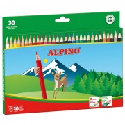 Alpino Pack de 30 Lapices de Colores Creativos - Mina de 3mm - Resistente a la Rotura - Hexagonal - Bandeja Extraible - Colores