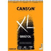 Canson Album Espiral XL Bristol Extraliso de 50 Hojas - 29.7x21 - 180gr - Color Blanco