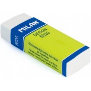 Milan Nata 6020 Goma de Borrar para Dibujo Rectangular - Plastico - Faja de Carton Verde - Envuelta Individualmente - Color Bla