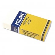 Milan Nata 6024 Goma de Borrar Graphic Rectangular - Plastico - Faja de Carton Amarilla - Envuelta Individualmente - Muy Suave