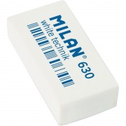 Milan Nata 630 Goma de Borrar Tecnica - Rectangular - Plastico - Suave - Envuelta Individualmente - Color Blanco