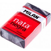 Milan Nata 7030 Goma de Borrar Rectangular - Plastico - Faja de Carton Roja - Envuelta Individualmente - Extra Suave - Color Ne