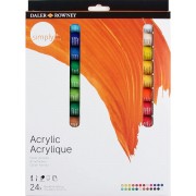 Daler Rowney Simply Pack de 24 Pinturas Acrilicas - Secado Rapido - Optima Cobertura - Colores Mezclables 12ml - Colores Surtid