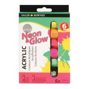 Daler Rowney Simply Pack de 6 Pinturas Acrilicas - 12ml - Colores Surtidos Neon