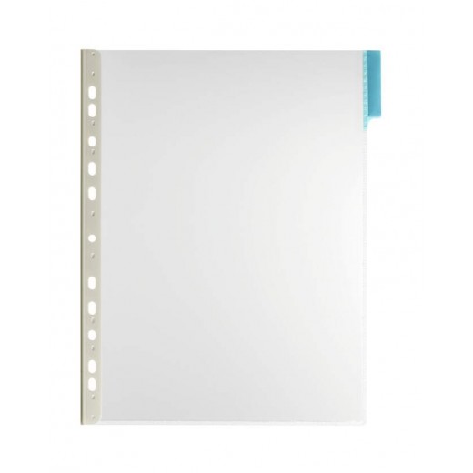 Durable Function Panel A4 Funda de Lamina Rigida Transparente para Informacion A4 - Apta para Escaneo - Con Pestaña Azul de 60