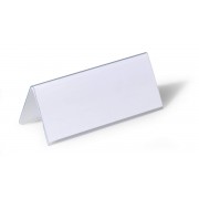 Durable Portanombres de Mesa con Forma de Tejado - Plastico - Incluye Etiquetas en Blanco - Tamaño de la Etiqueta 61/122x150mm