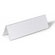 Durable Portanombres de Mesa con Forma de Tejado - Plastico - Incluye Etiquetas en Blanco - Tamaño de la Etiqueta 105/210x297m