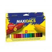 Alpino Maxidacs Pack de 15 Ceras Blandas para Niños - Tamaño Extra Grande 120mm x 14mm - Etiqueta Anti-Manchas - Ideal para G