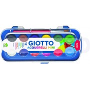 Giotto Pack de 12 Acuarelas Mini 23mm. - Colores Luminosos - Evita la Dispersion del Agua