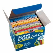 Giotto Robercolor Pack de 100 Tizas Redondas de Colores - Testadas Dermatologicamente - Compactas y Duraderas - Colores Surtido