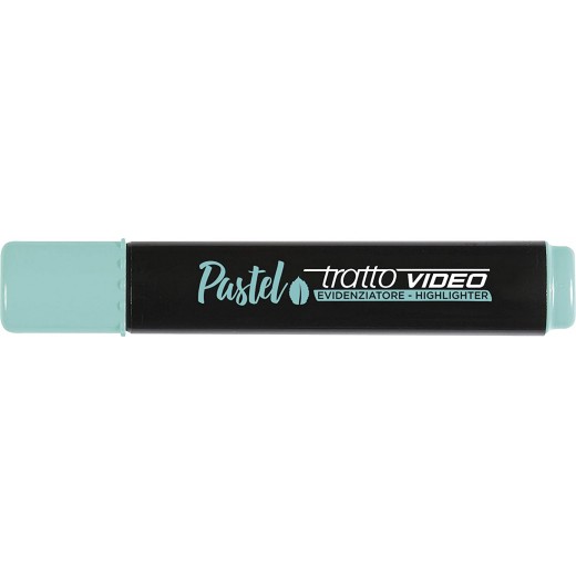 Tratto Video Pastel Marcador Fluorescente - Punta Biselada - Tinta al Agua - Secado Rapido - Color Verde Menta