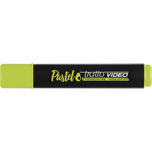 Tratto Video Pastel Marcador Fluorescente - Punta Biselada - Tinta al Agua - Secado Rapido - Color Verde Aguacate