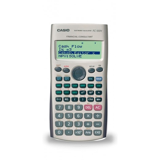 Casio FC100V Calculadora Financiera - Pantalla de 4 Lineas - Teclas de Acceso Directo Personalizables - Alimentacion con Pilas
