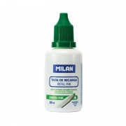 Milan Bote de Tinta para Rotuladores de Pizarra Blanca Recargables - Capacidad 30ml - Tinta a Base de Alcohol - Color Verde