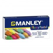 Manley Pack 10 Ceras Manley Colores Especiales (Fluo+Pastel) - Ceras Blandas de Trazo Suave - Gran Variedad de Tecnicas y Aplic