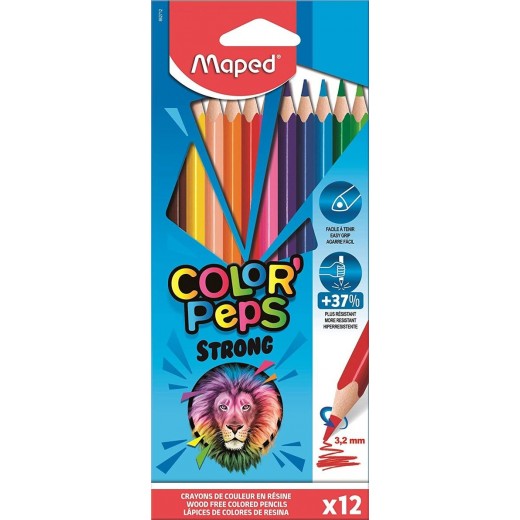 Maped Color´Peps Strong Lapices Triangulares de Colores - Sin Madera - Mina 3
