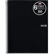 Miquel Rius Notebook6 Cuaderno de Espiral Formato A4 Horizontal 7mm - 150 Hojas de 70gr Microperforadas con 4 Taladros - Cubier