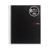 Miquel Rius Notebook8 Cuaderno de Espiral Formato A4 - 200 Hojas de 70 gr Microperforadas con 4 Taladros - Cubiertas de Polipro