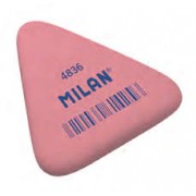 Milan 4836 Goma de Borrar Triangular Flexible - Miga de Pan - Caucho Sintetico - Envueltas Individualmente - Color Rosa