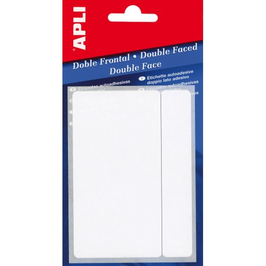 Apli Etiquetas Doble Frontal Blancas 13.0 x 40.0mm