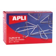 Apli Clips Mariposa Alambre Nº 10 (40mm) Acabado Galvanizado-Plata-Organiza tus Documentos con Estilo-Caja con 50 Clips