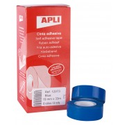 Apli Cinta Adhesiva Azul 19mm x 33m - Resistente al Agua y a la Intemperie - Facil de Cortar con las Manos - Ideal para Manuali