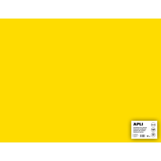 Apli Cartulina Amarilla 50 x 65cm 170g 25 Hojas