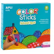 Apli Color Sticks Temperas Solidas - Caja de 96 Unidades de 10g - Colores Surtidos Ideales para Escuelas y Colectivos - Acabado