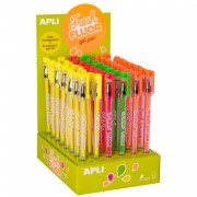 Apli Gel Pen Fresh Fluor - 48 Boligrafos de Tinta Gel Fluorescente - Secado Rapido y Larga Duracion - Grueso de Escritura de 1m
