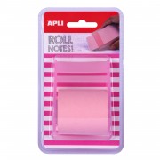 Apli Rollo Dispensador de Nota Adhesiva 50mm x 8m - Facil de Usar - Adhesivo de Calidad - Diseño Ergonomico - Rosa Pastel