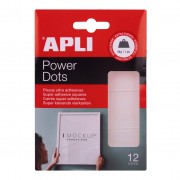 Apli Power Dots - 12 Unidades - Ultra Adhesivas de Doble Cara - Adhesivo Removible - Blanco