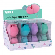 Apli Nordik Collection Dispensadores de Cinta Adhesiva - Medida 60x70x120mm - 8 Portarrollos de Diferentes Colores - Textura Su