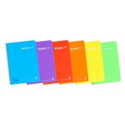 Enri Plus Cuaderno Espiral Formato Cuarto Pautado 3.5 con Margen - 80 Hojas 90gr - Cubierta de Plastico - Colores Surtidos