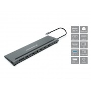 Conceptronic 12 en 1 Estacion de Acoplamiento USB-C con 2x HDMI