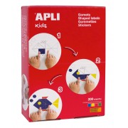 Apli Gomets Redondos con Adhesivo Permanente - Tamaño Ø 13mm - 15400 Gomets por Caja - Ideal para Escuelas y Talleres Infanti