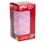 Apli Gomets Triangulares Rosa - Tamaño 20x20x20mm - Adhesivo Permanente - 2832 Gomets por Rollo - Ideal para Actividades Creat