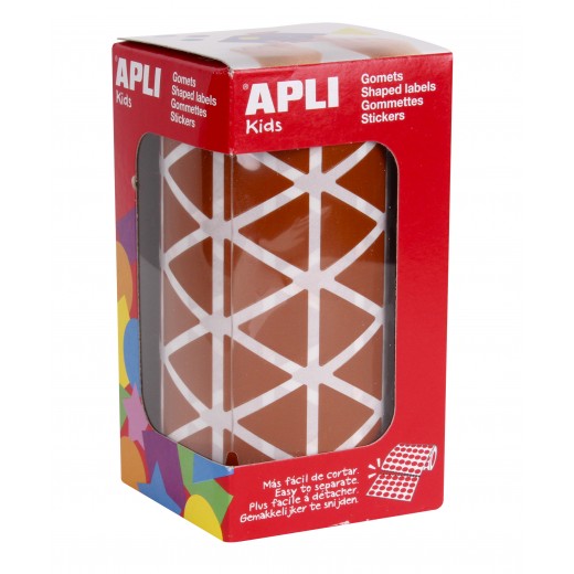 Apli Gomets Triangulares Marron 20x20x20mm - 59 Hojas Pretroqueladas - 2832 Gomets por Rollo - Ideal para Escuelas y Talleres I