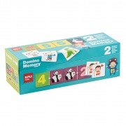 Apli Caja Multijuego - 2 Juegos: Memory Disfraces 30 Piezas y Domino Numeros y Animales 36 Piezas - Piezas Resistentes y Segura