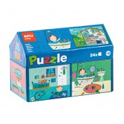 Apli Kids Puzle Casa Interior - 24 Piezas de 7x7cm - Diseño Exclusivo Infantil